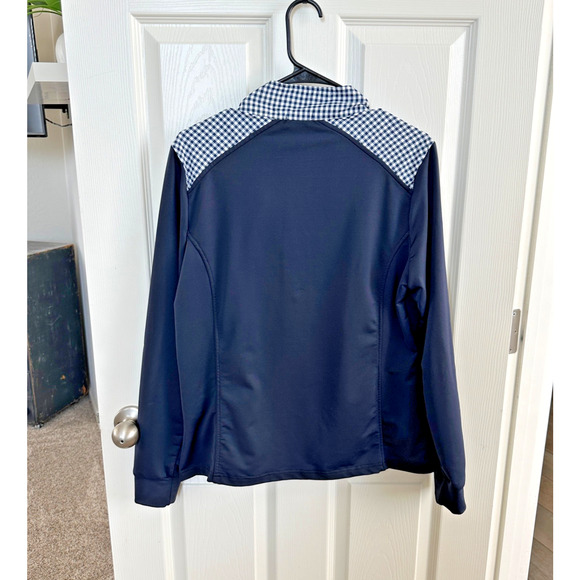 golfino germany women’s large navy check full zip golf jacket european style - Picture 2 of 16